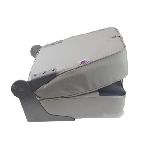 Кресло XXL складное мягкое двухцветное серый/синий