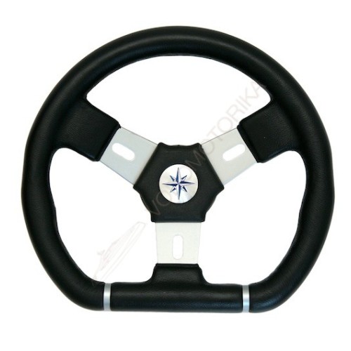 Рулевое колесо ELBA SPORT обод черный, спицы серебряные д. 320 мм Volanti Luisi