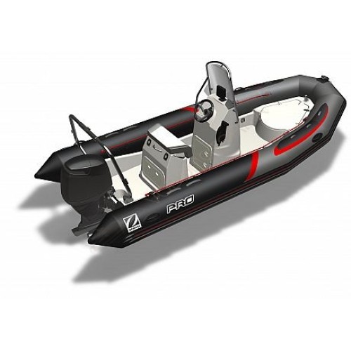 Лодка надувная ZODIAC PRO 550 RACING NEO хайпалон-неопрен ( черно-серые баллоны, белый корпус )
