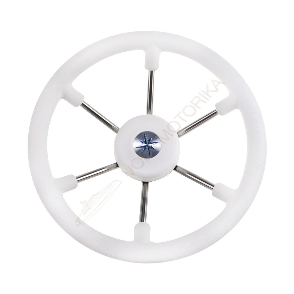 Рулевое колесо LEADER TANEGUM белый обод серебряные спицы д. 330 мм Volanti Luisi