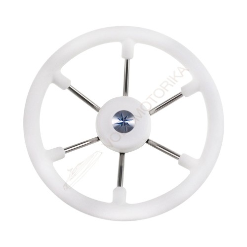 Рулевое колесо LEADER TANEGUM белый обод серебряные спицы д. 330 мм Volanti Luisi