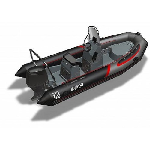 Лодка надувная ZODIAC PRO 550 RACING NEO хайпалон-неопрен ( черно-серые баллоны, серый корпус )