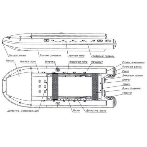 Надувная лодка Фрегат M-550 FM Jet серая