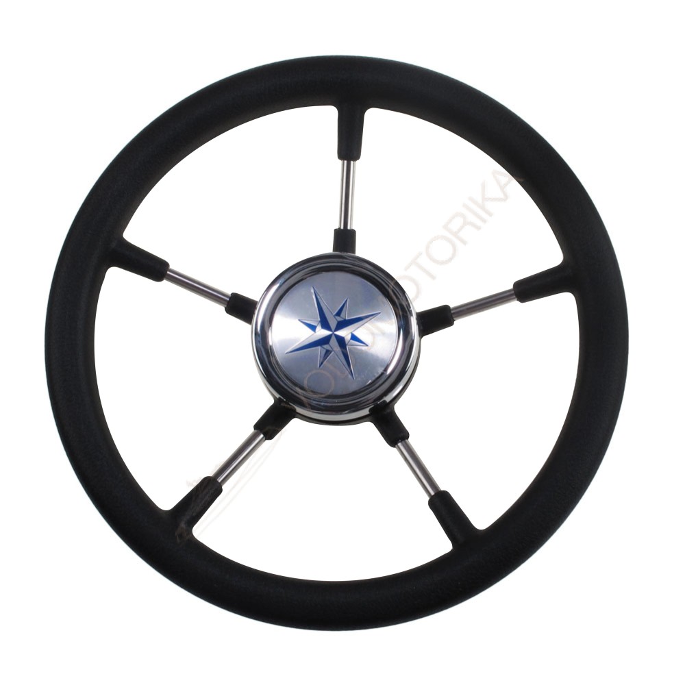 Рулевое колесо RIVA RSL обод черный, спицы серебряные д. 320 мм Volanti Luisi