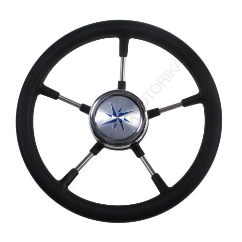 Рулевое колесо RIVA RSL обод черный, спицы серебряные д. 320 мм Volanti Luisi