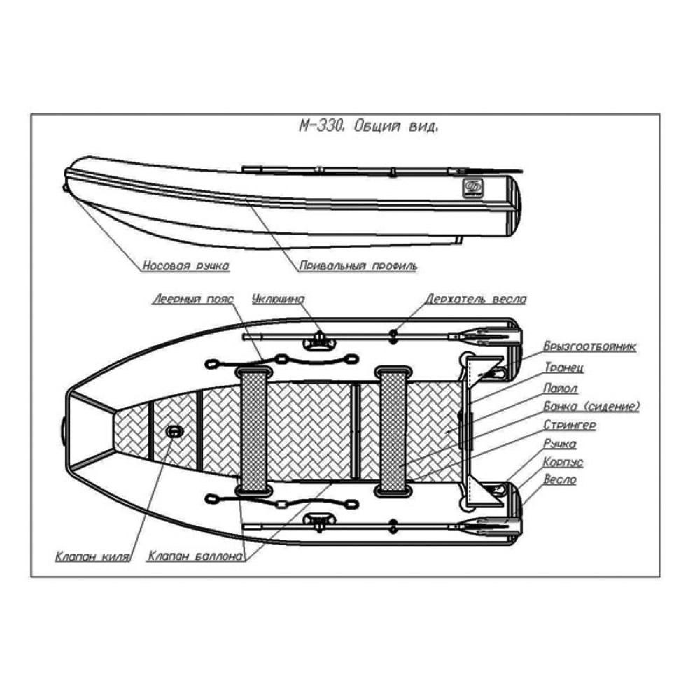 Надувная лодка Фрегат М-330 зеленая