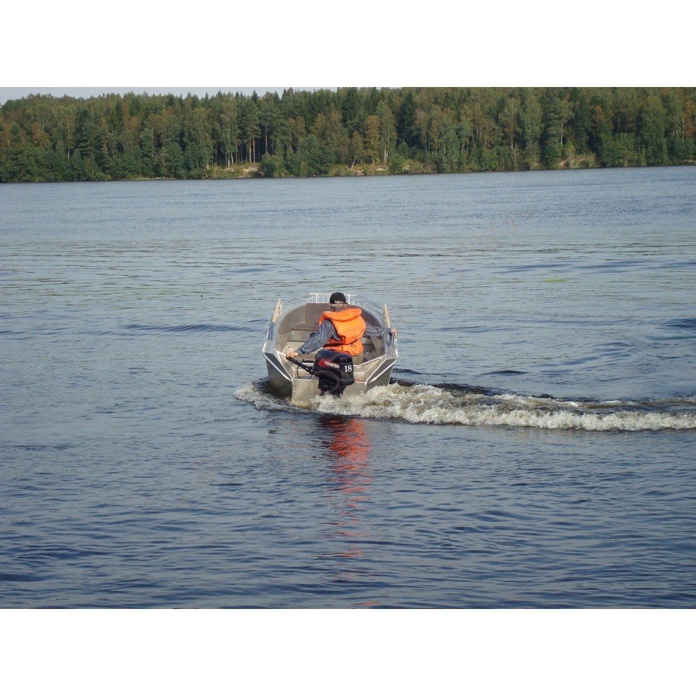 Алюминиевая лодка Wellboat-42 NexT румпельное управление