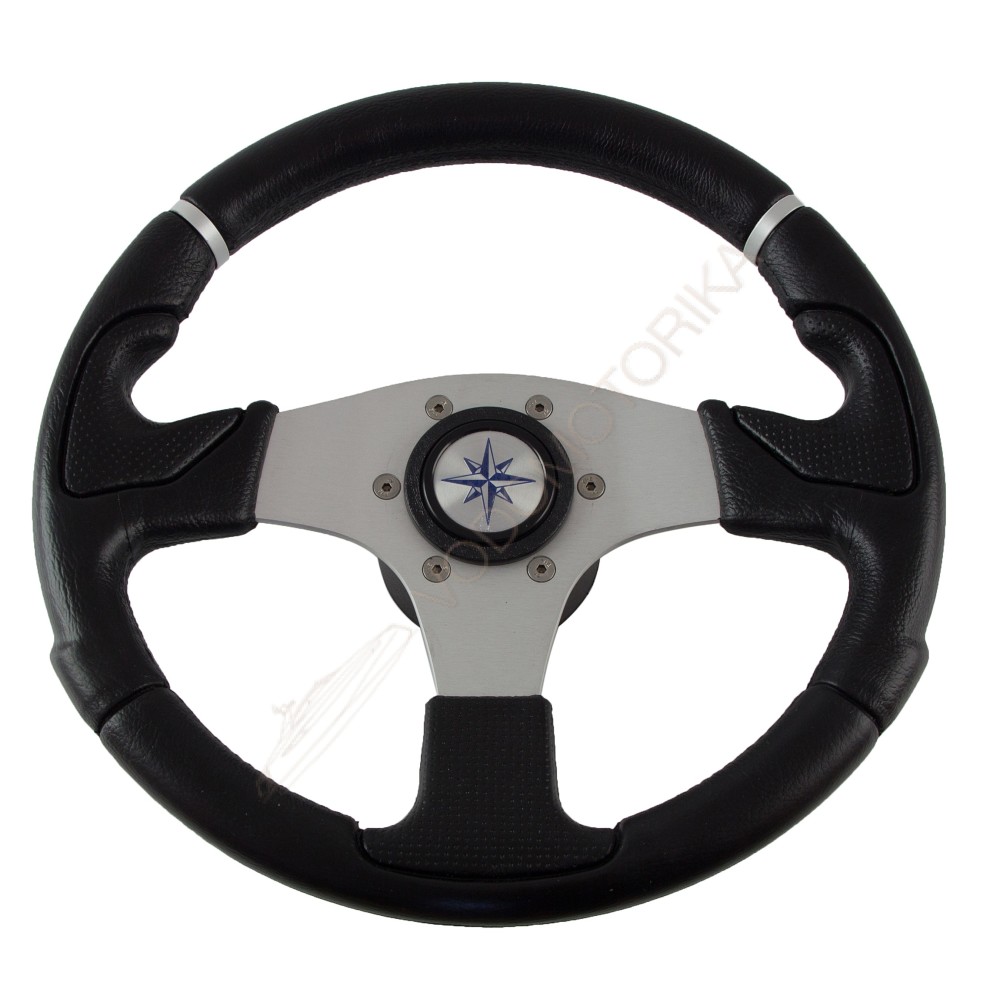 Рулевое колесо NISIDA обод черный, спицы серебряные д. 320 мм Volanti Luisi