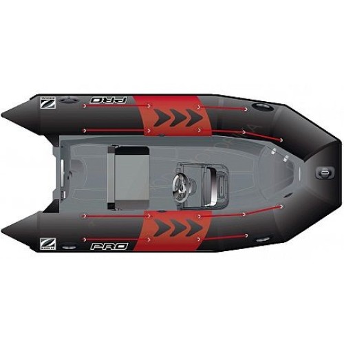 Лодка надувная ZODIAC PRO 420 ПВХ ( черно-серая )