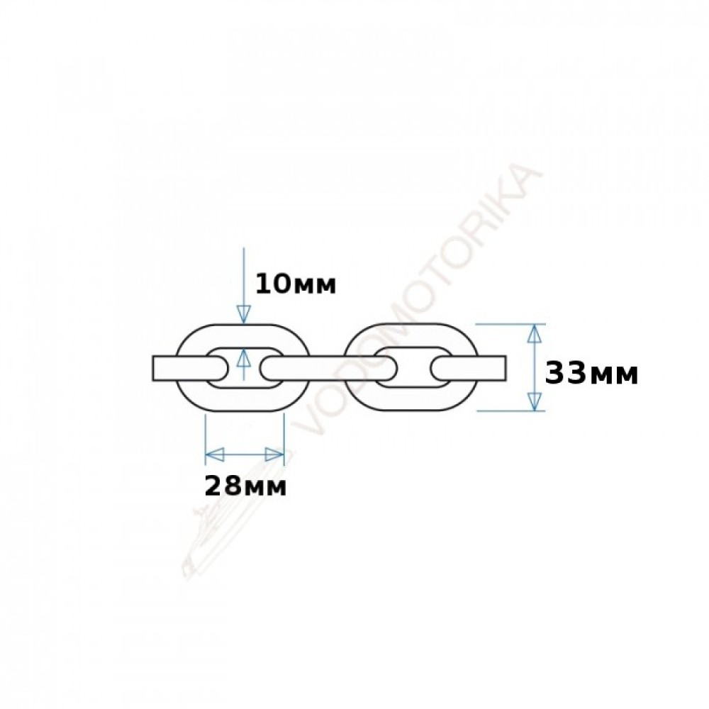 Цепь якорная нержавеющая 10 мм, DIN766