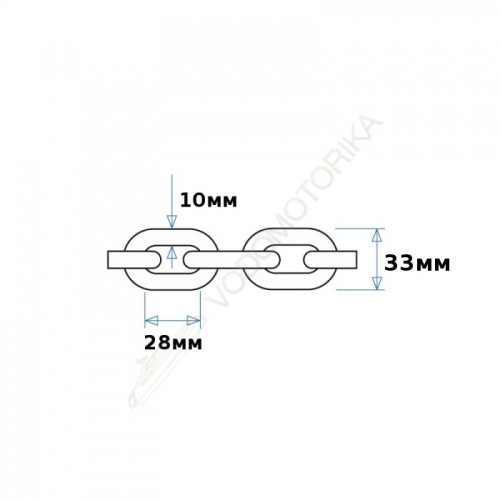 Цепь якорная нержавеющая 10 мм, DIN766