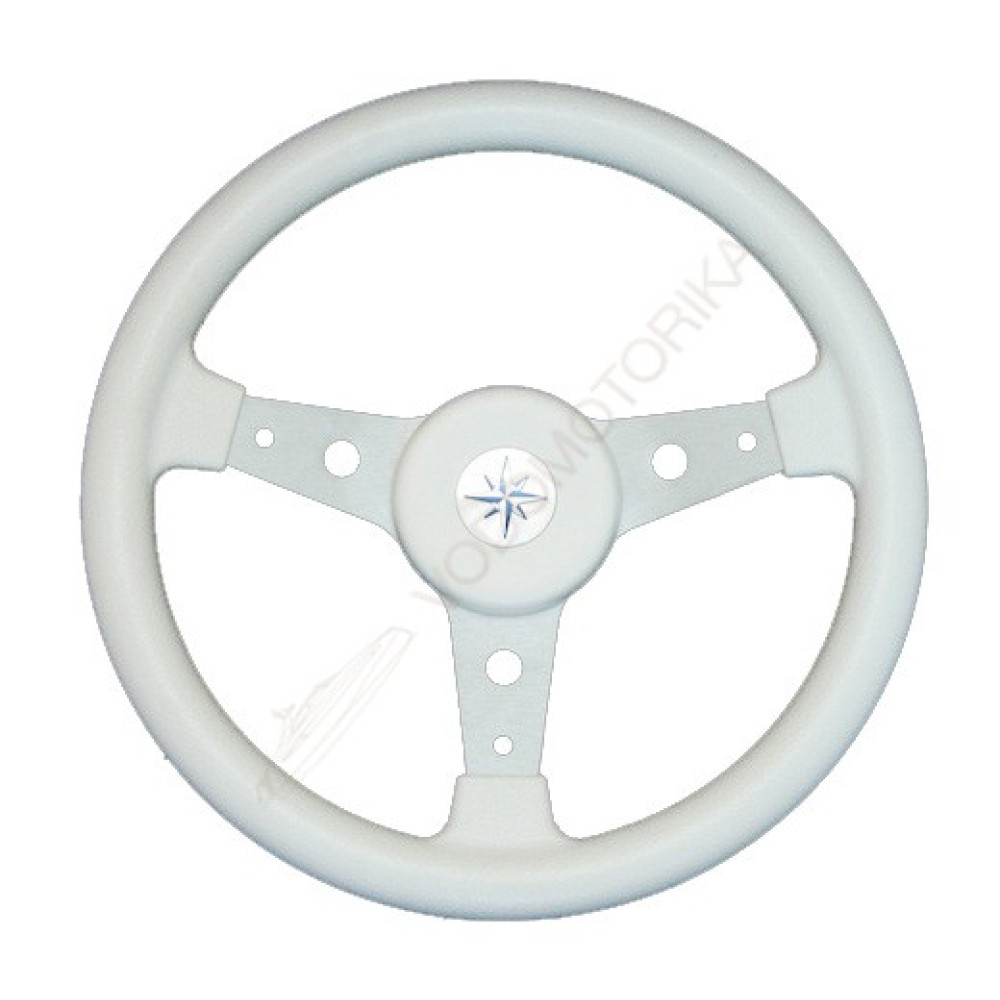 Рулевое колесо DELFINO обод белый,спицы серебряные д. 340 мм Volanti Luisi