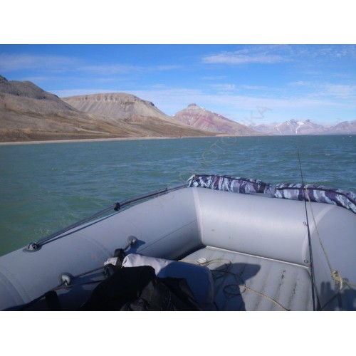 Тент ходовой на лодки Ротан 460, 460М сине-серый камуфляж