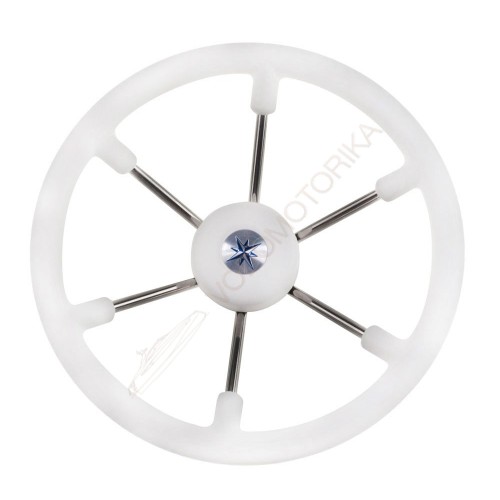 Рулевое колесо LEADER TANEGUM белый обод серебряные спицы д. 360 мм Volanti Luisi