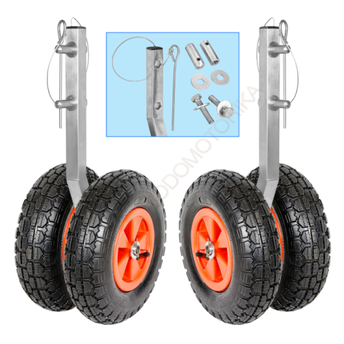 Колеса транцевые Горизонт KNU-330 (нержавейка, съемные, усиленные)
