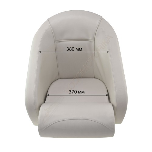 Кресло ROMEO мягкое, подставка, обивка белый винил, синий шов (118100010)