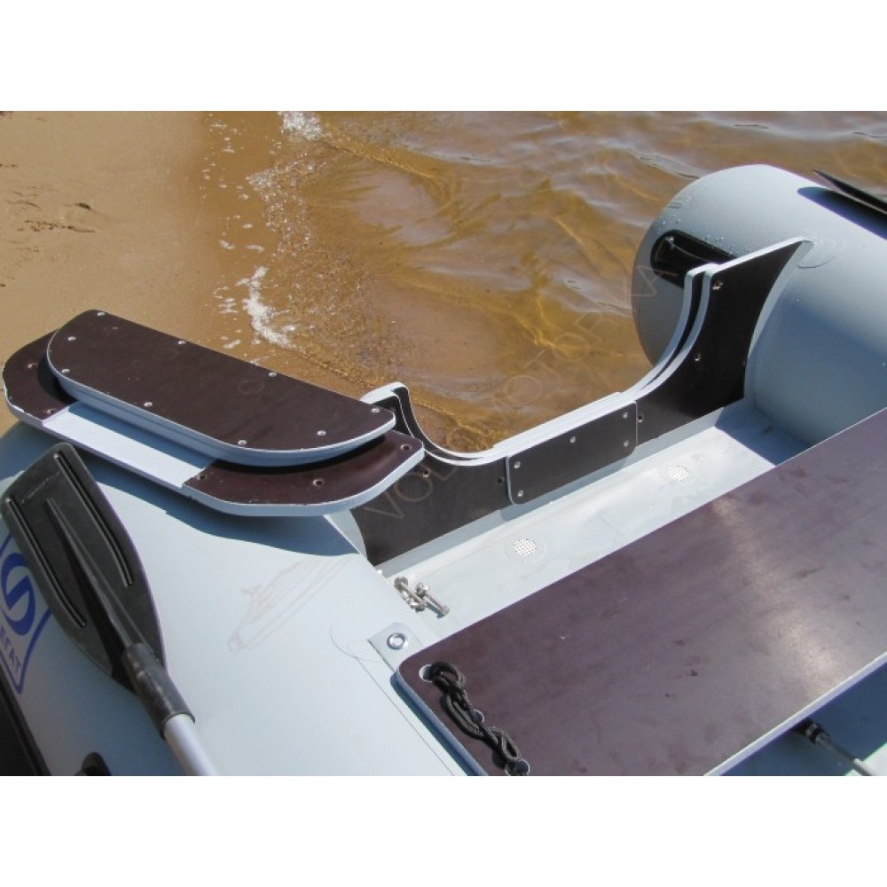 Надувная лодка Фрегат М-390 FM Light Jet ( серый ) комбинированный транец