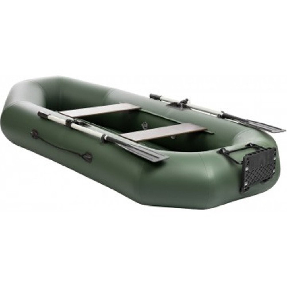 Лодка Тонар Шкипер А260нт навесной транец, надувное дно (зеленый)