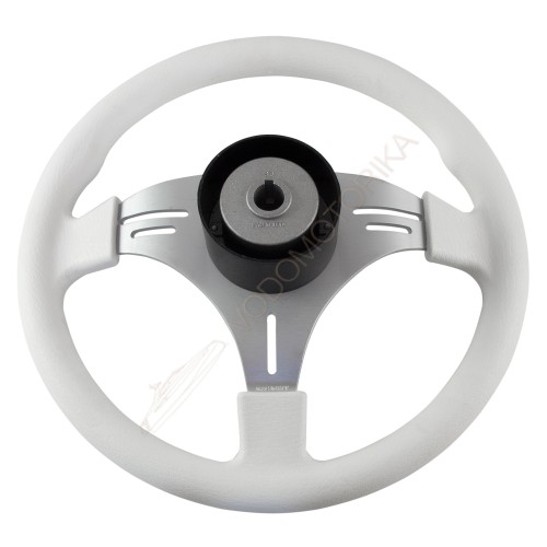 Рулевое колесо MANTA обод белый, спицы серебряные д. 355 мм Volanti Luisi