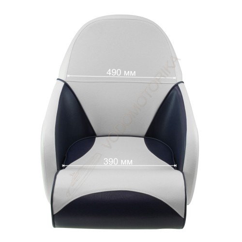 Кресло OCEAN 51 мягкое, подставка, обивка бело-синий винил (1070200010)