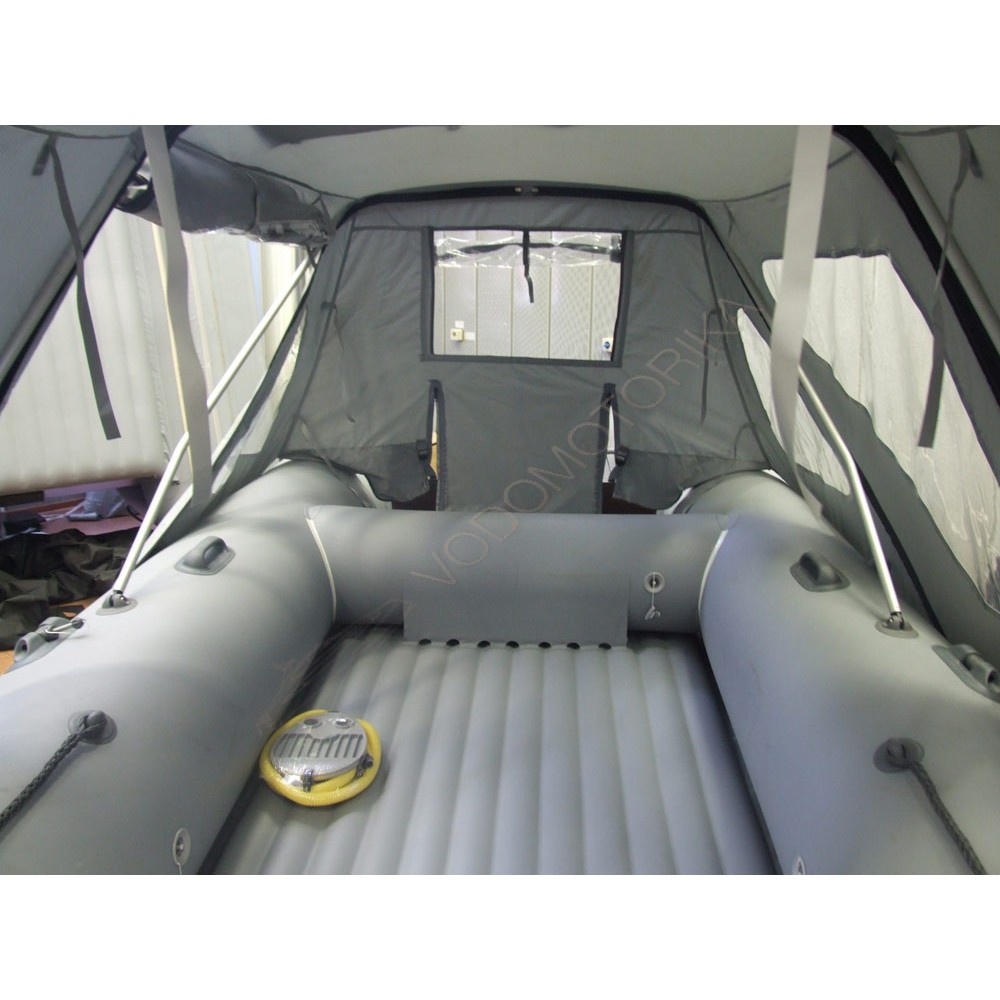 Тент ходовой на лодки Ротан 460, 460М сине-серый камуфляж