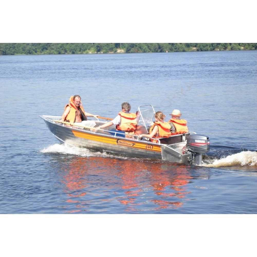 Алюминиевая лодка Wellboat 46 консоль