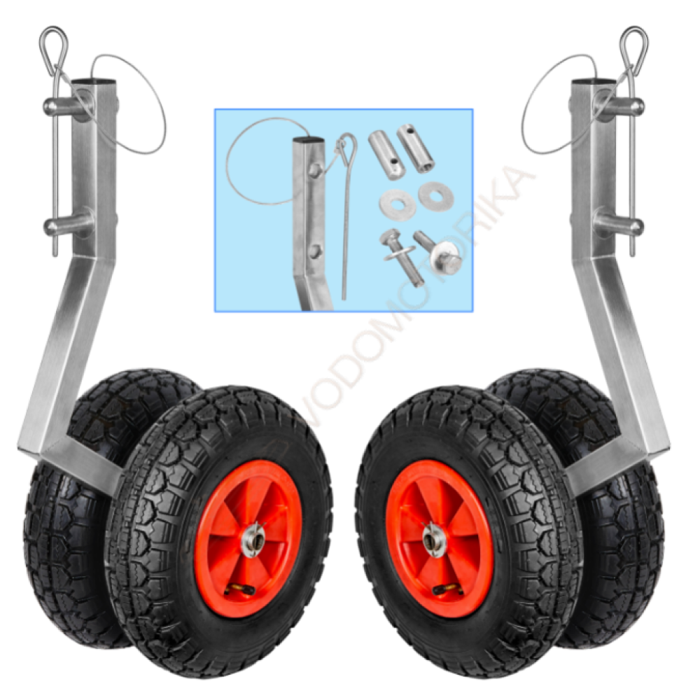 Колеса транцевые Горизонт KNU-330ND (нержавейка, съемные, усиленные, надувное дно)