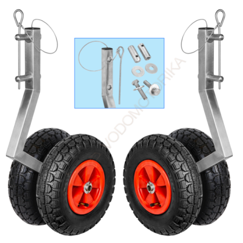 Колеса транцевые Горизонт KNU-330ND (нержавейка, съемные, усиленные, надувное дно)