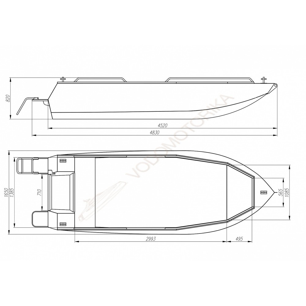 Алюминиевая лодка Trident 450 С